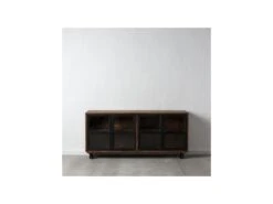 Buffet 4 Portes Vitrées Bois/Noir - JUPLO -Mobilia Boutique buffet 17788437