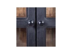 Buffet 4 Portes Vitrées Bois/Noir - JUPLO -Mobilia Boutique buffet 17788441