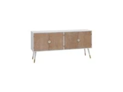 Buffet 4 Portes Bois Massif/Blanc - FLORETTE