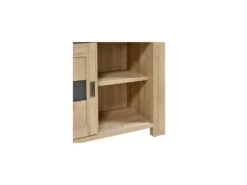 Argentier 4 Portes Coulissantes Chêne Blond/Gris à LEDs - SIEM -Mobilia Boutique buffet 17788977