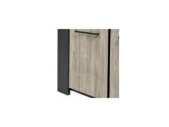 Argentier 4 Portes à LEDs Chêne Délavé/Gris Foncé - PORIRUA -Mobilia Boutique buffet 17788993