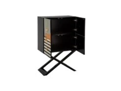 Armoire De Salon 4 Portes Cheval Noir & Blanc/Bois - GENNA -Mobilia Boutique buffet 17788999