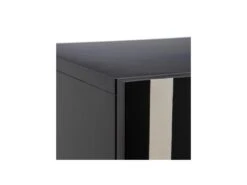 Armoire De Salon 4 Portes Cheval Noir & Blanc/Bois - GENNA -Mobilia Boutique buffet 17789001