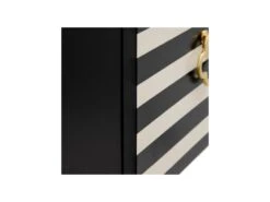 Armoire De Salon 4 Portes Cheval Noir & Blanc/Bois - GENNA -Mobilia Boutique buffet 17789003