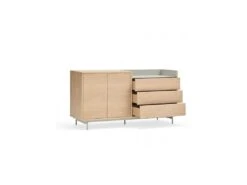 Buffet 2 Portes 3 Tiroirs Chêne Clair/Gris - TEULAT VALLEY -Mobilia Boutique buffet 18000919