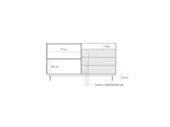 Buffet 2 Portes 3 Tiroirs Chêne Clair/Gris - TEULAT VALLEY -Mobilia Boutique buffet 18000921