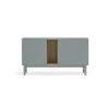 Buffet 1 Porte 3 Tiroirs Laque Gris/Bois - TEULAT CORVO 1 Buffet 1 Porte 3 Tiroirs Laque Gris/Bois - TEULAT CORVO -Mobilia Boutique buffet 18001213