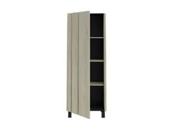 Armoire De Salon 1 Porte Chêne Clair/Ardoise - FOREST -Mobilia Boutique buffet 18273319