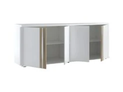 Buffet 4 Portes Blanc Laqué/ Chêne Doré - STAIN -Mobilia Boutique buffet 18316731