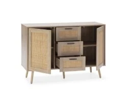 Buffet Dalia 3 Tiroirs Et 2 Portes Couleur Chêne, 120 Cm Longueur -Mobilia Boutique buffet 18369919