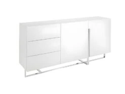 Buffet En Bois Blanc Et Acier Chromé 3051 ANGEL CERDA