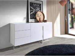 Buffet En Bois Blanc Et Acier Chromé 3051 ANGEL CERDA -Mobilia Boutique buffet 18423775