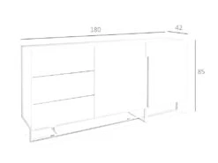 Buffet En Bois Blanc Et Acier Chromé 3051 ANGEL CERDA -Mobilia Boutique buffet 18423779