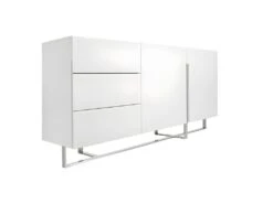 Buffet En Bois Blanc Et Acier Chromé 3051 ANGEL CERDA -Mobilia Boutique buffet 18423781