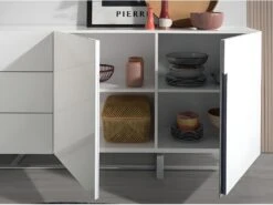 Buffet En Bois Blanc Et Acier Chromé 3051 ANGEL CERDA -Mobilia Boutique buffet 18423785