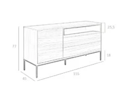 Buffet En Bois De Noyer Et Gris 3226 ANGEL CERDA -Mobilia Boutique buffet 18423955