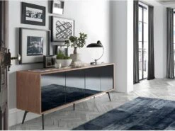 Buffet En Bois Et Verre Miroir Noir 3061 ANGEL CERDA -Mobilia Boutique buffet 18424161