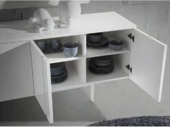 Buffet Et Acier Blanc 3112 ANGEL CERDA -Mobilia Boutique buffet 18424311