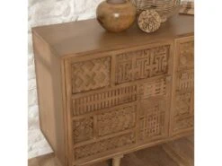 ISA - Buffet En Manguier Patiné 3 Portes Motifs Sculptés Art Déco -Mobilia Boutique buffet 18857461