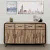 Buffet 4 Portes En Teck Industriel "Fusion" 140cm Naturel -Mobilia Boutique buffet 19090257