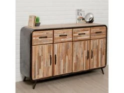 Buffet 4 Portes En Teck Industriel "Fusion" 140cm Naturel 8 Buffet 4 Portes En Teck Industriel "Fusion" 140cm Naturel -Mobilia Boutique buffet 19090259
