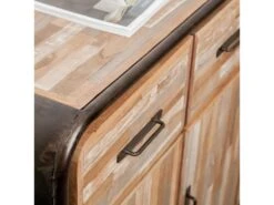 Buffet 4 Portes En Teck Industriel "Fusion" 140cm Naturel 11 Buffet 4 Portes En Teck Industriel "Fusion" 140cm Naturel -Mobilia Boutique buffet 19090265