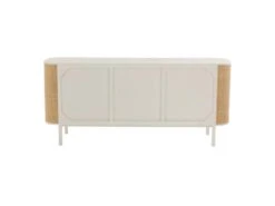 Buffet 3 Portes En Rotin "Molly" 180cm Blanc & Beige -Mobilia Boutique buffet 19090831