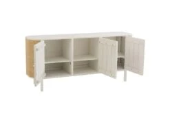 Buffet 3 Portes En Rotin "Molly" 180cm Blanc & Beige -Mobilia Boutique buffet 19090833