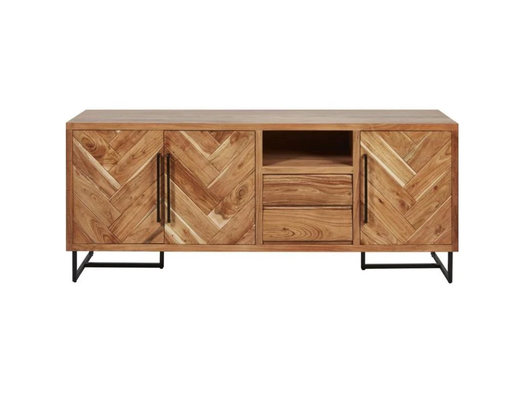 Buffet 3 Portes & 2 Tiroirs "Ridoma" 200cm Marron 3 Buffet 3 Portes & 2 Tiroirs "Ridoma" 200cm Marron