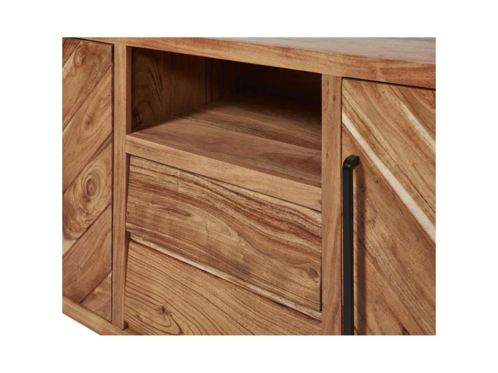 Buffet 3 Portes & 2 Tiroirs "Ridoma" 200cm Marron 6 Buffet 3 Portes & 2 Tiroirs "Ridoma" 200cm Marron – Image 4