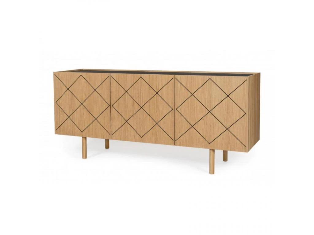 Buffet Design En Bois Massif "Porto" 175cm Chêne 4 Buffet Design En Bois Massif "Porto" 175cm Chêne – Image 2