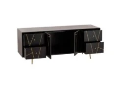 Buffet 4 Tiroirs & 2 Portes "Remina" 150cm Noir & Or -Mobilia Boutique buffet 19091541