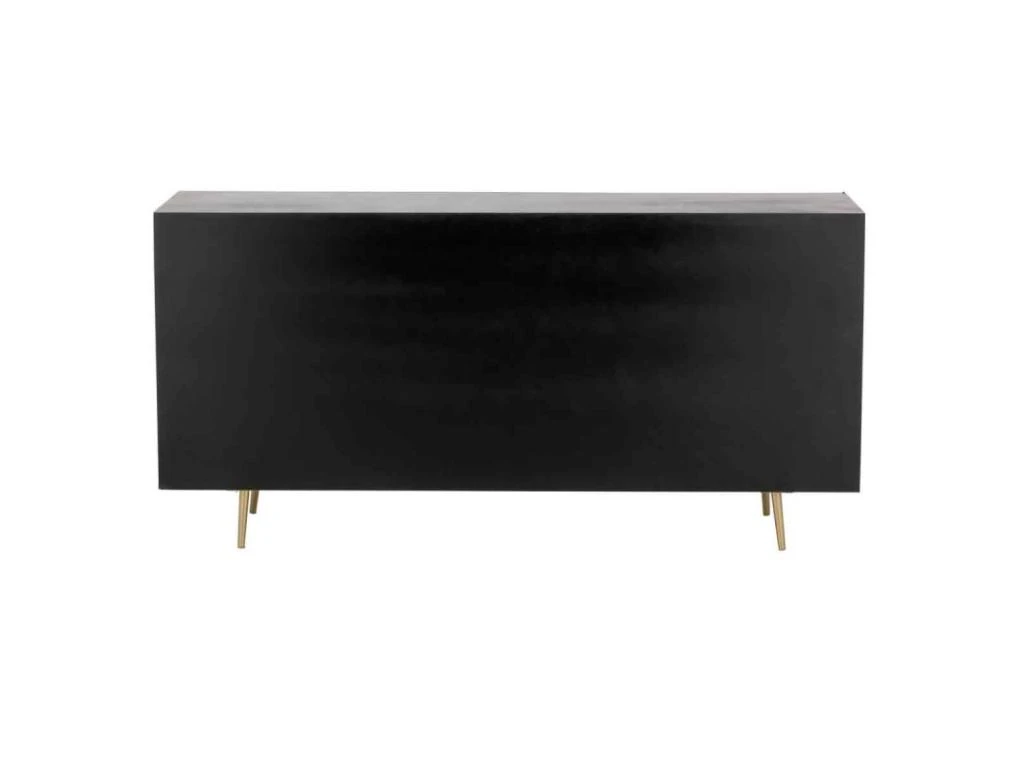 Buffet 4 Portes Design "Remina" 160cm Noir & Or 6 Buffet 4 Portes Design "Remina" 160cm Noir & Or – Image 4