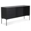 Buffet 3 Tiroirs & 2 Portes Design "Lasco" 160cm Noir -Mobilia Boutique buffet 19091863