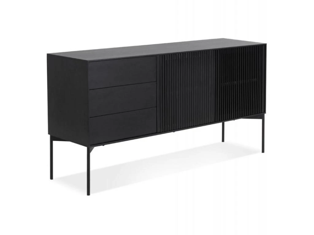 Buffet 3 Tiroirs & 2 Portes Design "Lasco" 160cm Noir 3 Buffet 3 Tiroirs & 2 Portes Design "Lasco" 160cm Noir