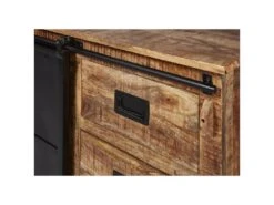 Bahut 2 Portes En Bois "Minga" 200cm Noir & Marron -Mobilia Boutique buffet 19091951