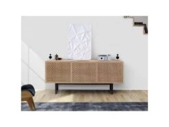 Buffet 3 Portes Diamant "Camden" 175cm Chêne & Noir -Mobilia Boutique buffet 19091991