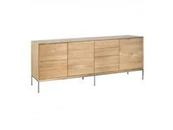 Buffet 3 Tiroirs & 3 Portes "Kubico" 225cm Chêne