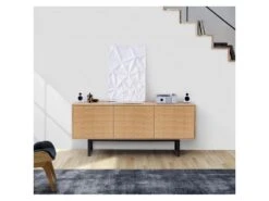 Buffet 3 Portes Triangle "Camden" 175cm Chêne & Noir -Mobilia Boutique buffet 19092095