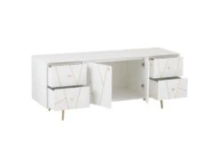 Buffet 4 Tiroirs & 2 Portes "Remina" 150cm Blanc & Or -Mobilia Boutique buffet 19092105