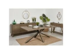 Bahut 3 Portes & 3 Tiroirs "Mirano" 220cm Marron -Mobilia Boutique buffet 19092117