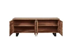 Bahut 4 Portes En Bois "Rabo" 200cm Marron & Noir -Mobilia Boutique buffet 19092165