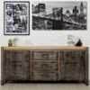 Buffet En Teck Industriel "Loft" 190cm Marron 1 Buffet En Teck Industriel "Loft" 190cm Marron -Mobilia Boutique buffet 19092265