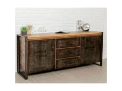 Buffet En Teck Industriel "Loft" 190cm Marron 8 Buffet En Teck Industriel "Loft" 190cm Marron -Mobilia Boutique buffet 19092267