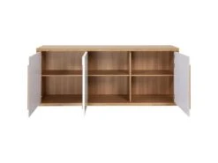 Bahut 3 Portes En Bois "Binka" 210cm Chêne & Blanc -Mobilia Boutique buffet 19092417