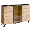 Buffet 3 Portes LED "Thin" 150cm Noir & Naturel -Mobilia Boutique buffet 19092537