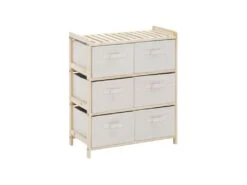 Commode 6 Tiroirs AGDE Beige