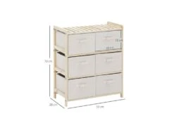 Commode 6 Tiroirs AGDE Beige -Mobilia Boutique buffet 19193949