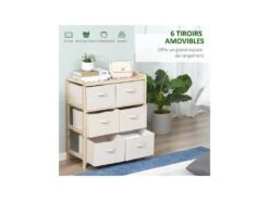 Commode 6 Tiroirs AGDE Beige -Mobilia Boutique buffet 19193951