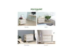 Commode 6 Tiroirs AGDE Beige -Mobilia Boutique buffet 19193955